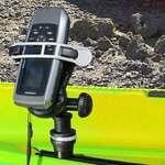 Railblaza Mobi Universal Mobile Device Holder adjustable on a kayak