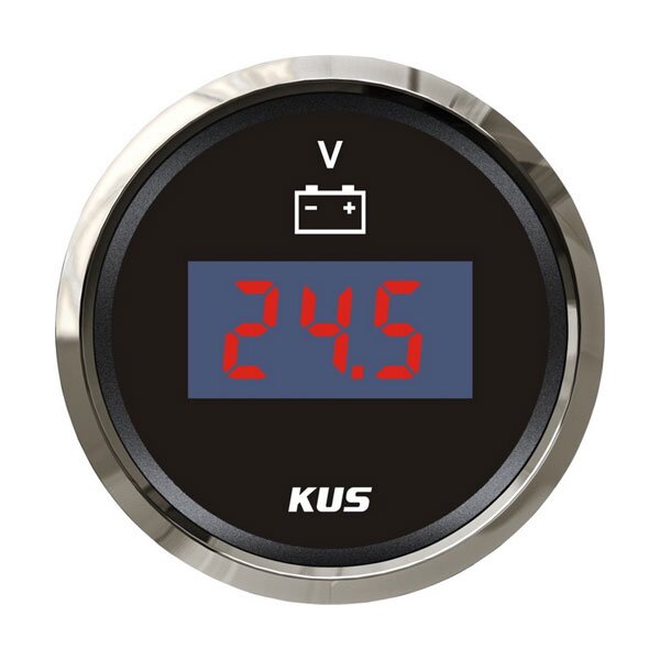 Voltmètre LCD numérique KUS / indicateur de charge de batterie - noir