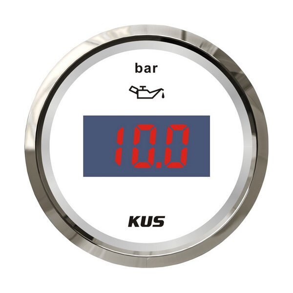 Indicateur de pression dhuile KUS (numérique) 0-10 bar - blanc