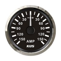KUS Ammeter analog +/- 150 A - black