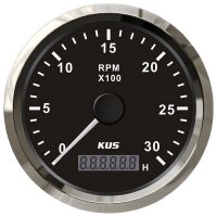 KUS Tachometer with hourmeter for inboards