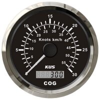 KUS GPS Speedometer with course (0-30 kn / 55 km/h) - black