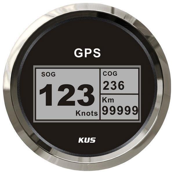 KUS Digital GPS Speedometer with course and mileage - black