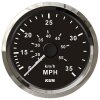 Compteur de vitesse KUS à pression dynamique de 0 à 35 mph / 60 km/h - noir
