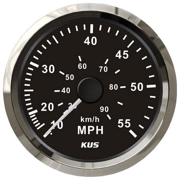 Compteur de vitesse analogique à pression dynamique KUS (0-55 mph / 100 km/h) - noir