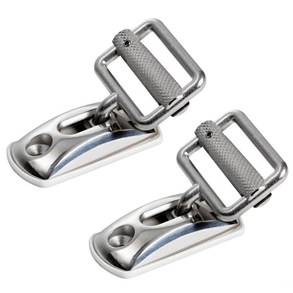 Stainless steel deck hinge set for bimini straps