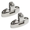 Stainless steel 180&deg; swiveling deck hinge set for biminis