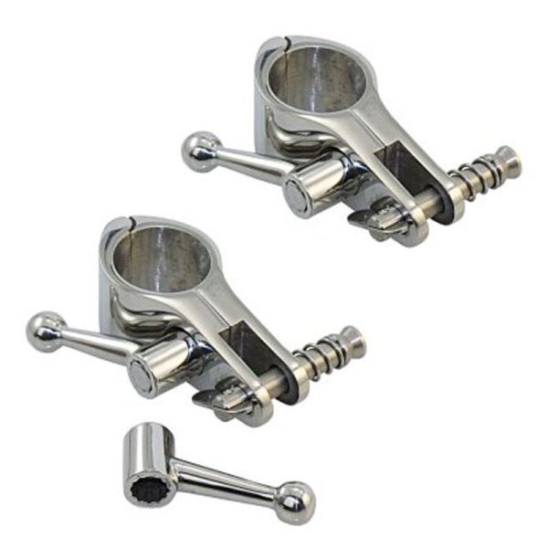 Stainless steel railing mount joint fitting set for biminis - Ø 25 mm