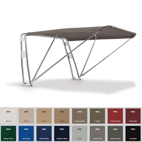 Bimini-top / pare-soleil FRONT SUPERIOR avec support dappareils BARCA - largeur 200 cm / hauteur 130 cm - Oyster (5030)