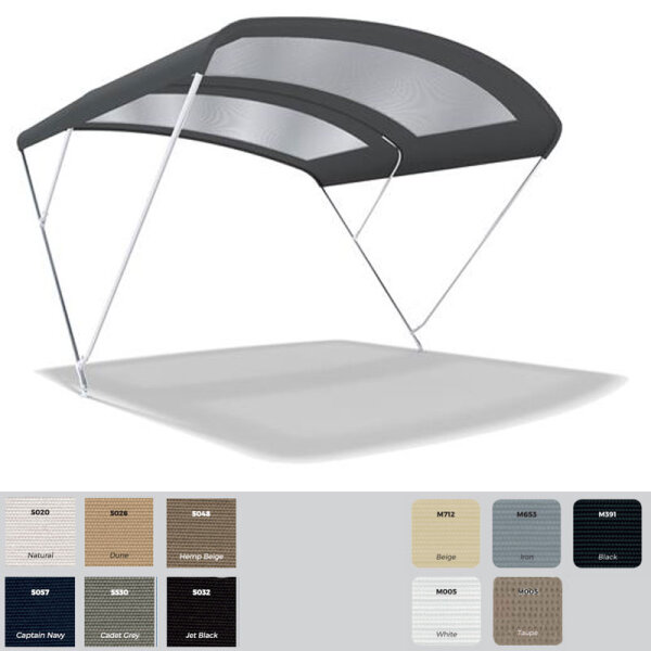 Bimini-Top / pare-soleil LOOK UP avec 3 arceaux