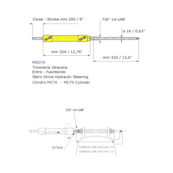 Hydrodrive MSD70-TF Stern-Drive kit for boats up to 12 m (40ft)