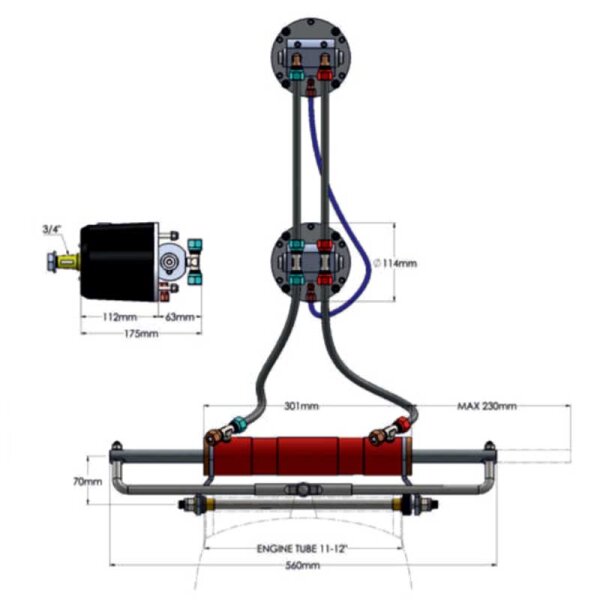 Kit de raccordement Hydrodrive TL2-30MRA-DS pour deuxième poste de commande / flybridge