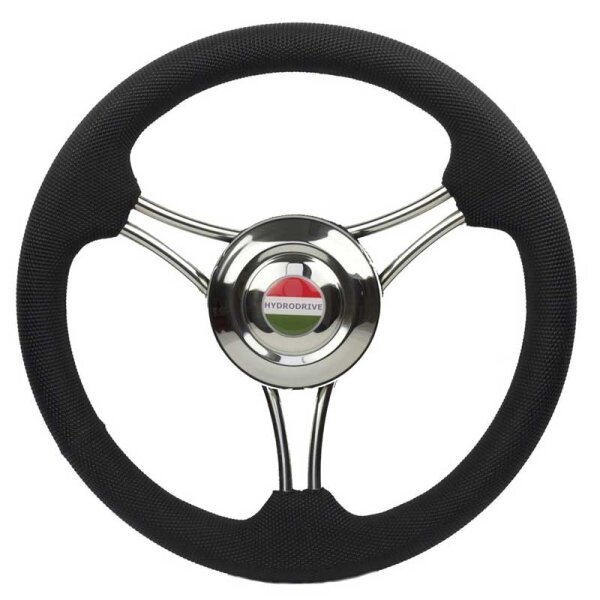 Volant Hydrodrive 16121-VSB - acier inoxydable / noir (Ø 350 mm)