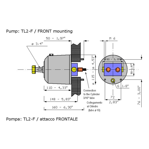 Hydrodrive MF255WTS-TDF outboard hydraulic kit for double engines twin cylinder (max 200HP+200HP)